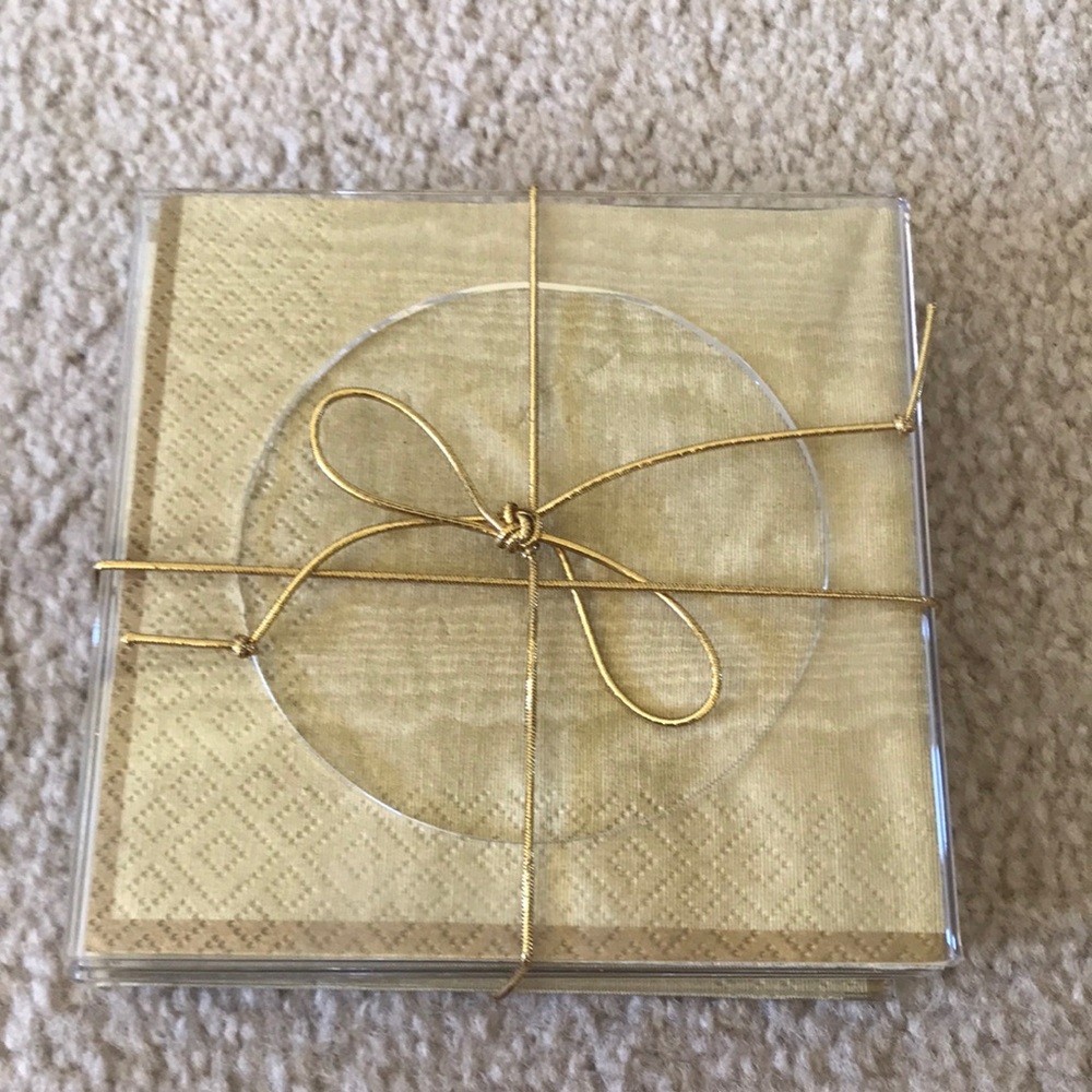 Set of 4 coasters no sweat, insert cocktail napkins